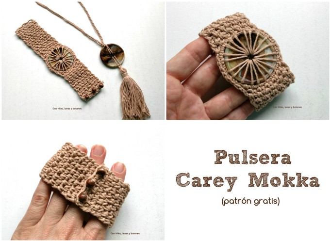 recibir corto Confirmación Con hilos, lanas y botones: Pulsera Carey Mokka