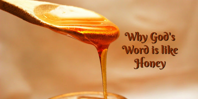 This 1-minute devotion explains why  it's perfect for God's Word to be compared to honey. #Honey #Bible #BibleLoveNotes