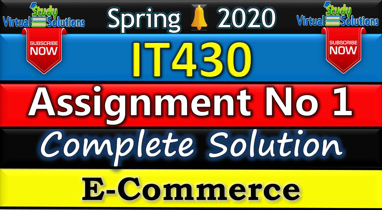 it 430 assignment 3 solution