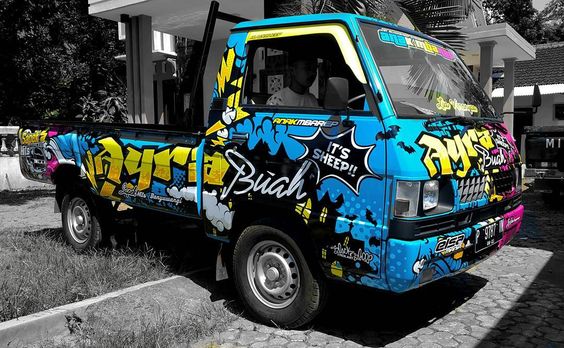 Download 100 Gambar Modifikasi L300 Pick Up Cutting Sticker Keren Terbaru PSD Mockup Templates