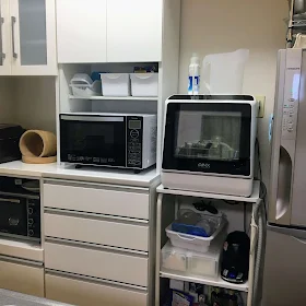 食洗機は賃貸にも置ける。置き場はワゴン＆キッチン背面に