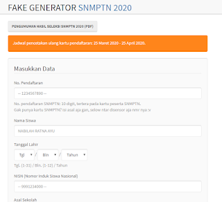 Cara Membuat Fake SNMPTN dengan mudah
