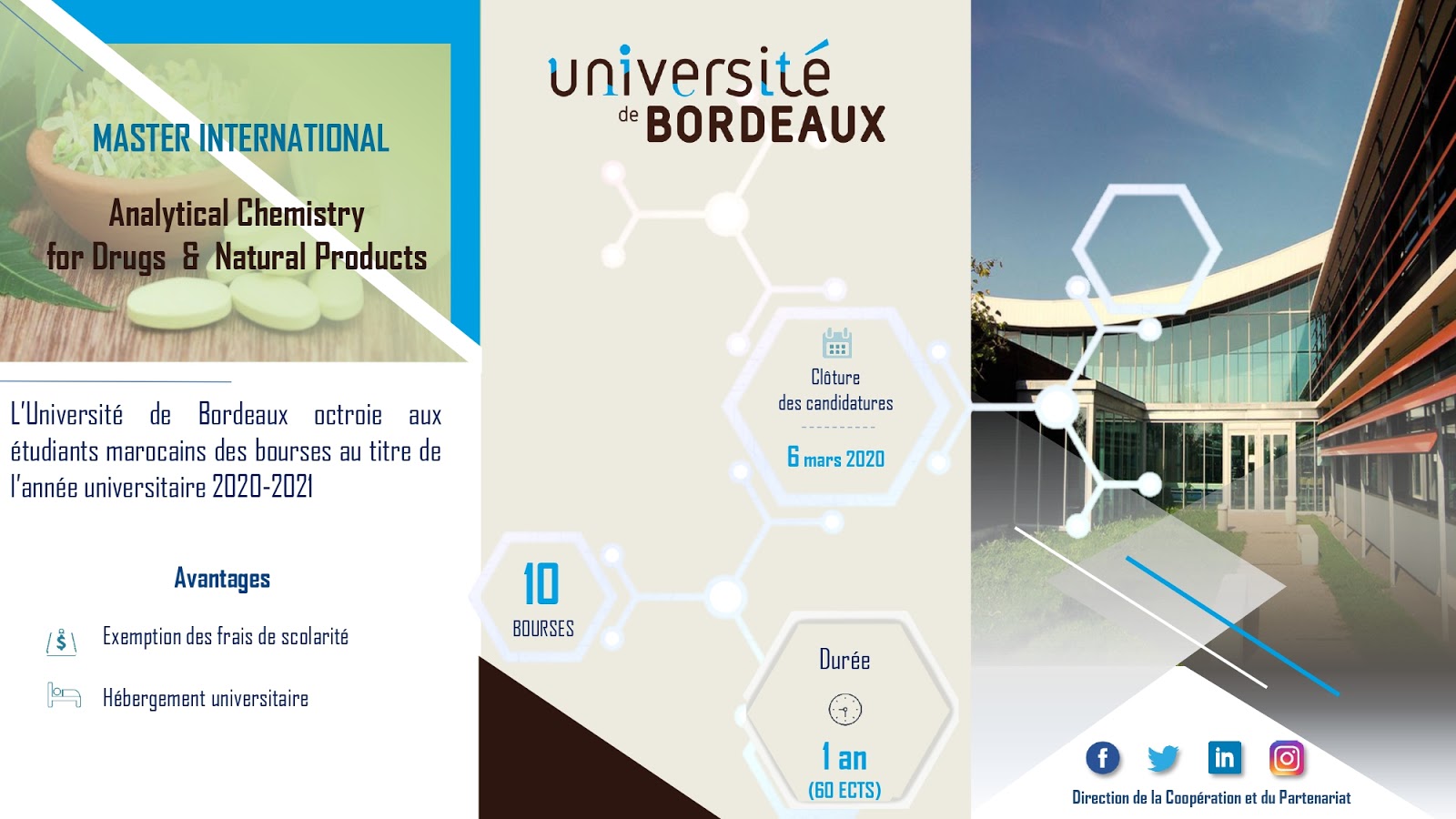 للطلبة المغاربة منح دراسية بجامعة بوردو فرنسا 2020-2021