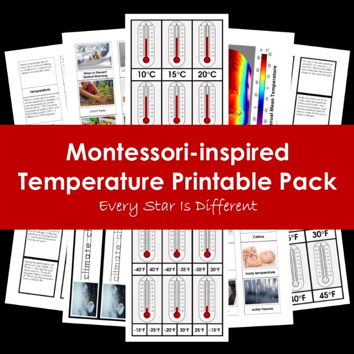 Montessori-inspired Temperature Printable Pack