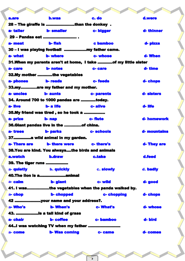 مراجعة امتحان شهر مارس لغة انجليزية الصف السادس بنظام الاختيار من متعدد  Six.doc_005