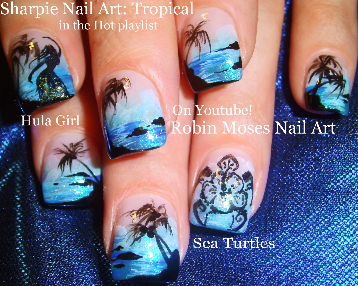 Nail Art By Robin Moses Here Is A Wonderful Hawaiian Vacation Here Is A Wonderful Hawaiian Vacation Getaway Nail Art Design Even If You Never Leave The Baby Pool