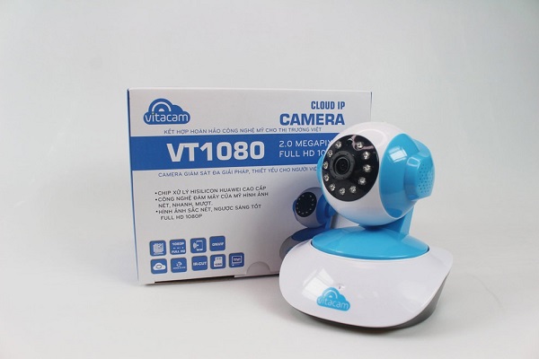 Camera IP Wifi Full HD Vitacam VT1080, Xoay 355 độ, đàm thoại 2 chiều (2.0Mpx)