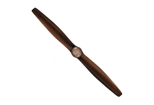  WWI Wooden Airplane Propeller With Clock 