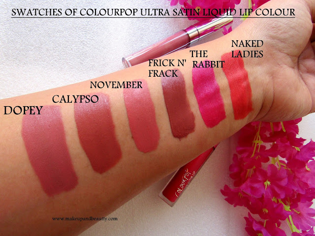 Makeup and beauty !!!: SWATCHES OF COLOURPOP ULTRA SATIN LIP COLORS