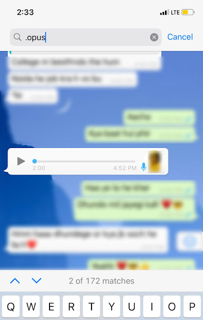 Find WhatsApp voice notes on iPhone