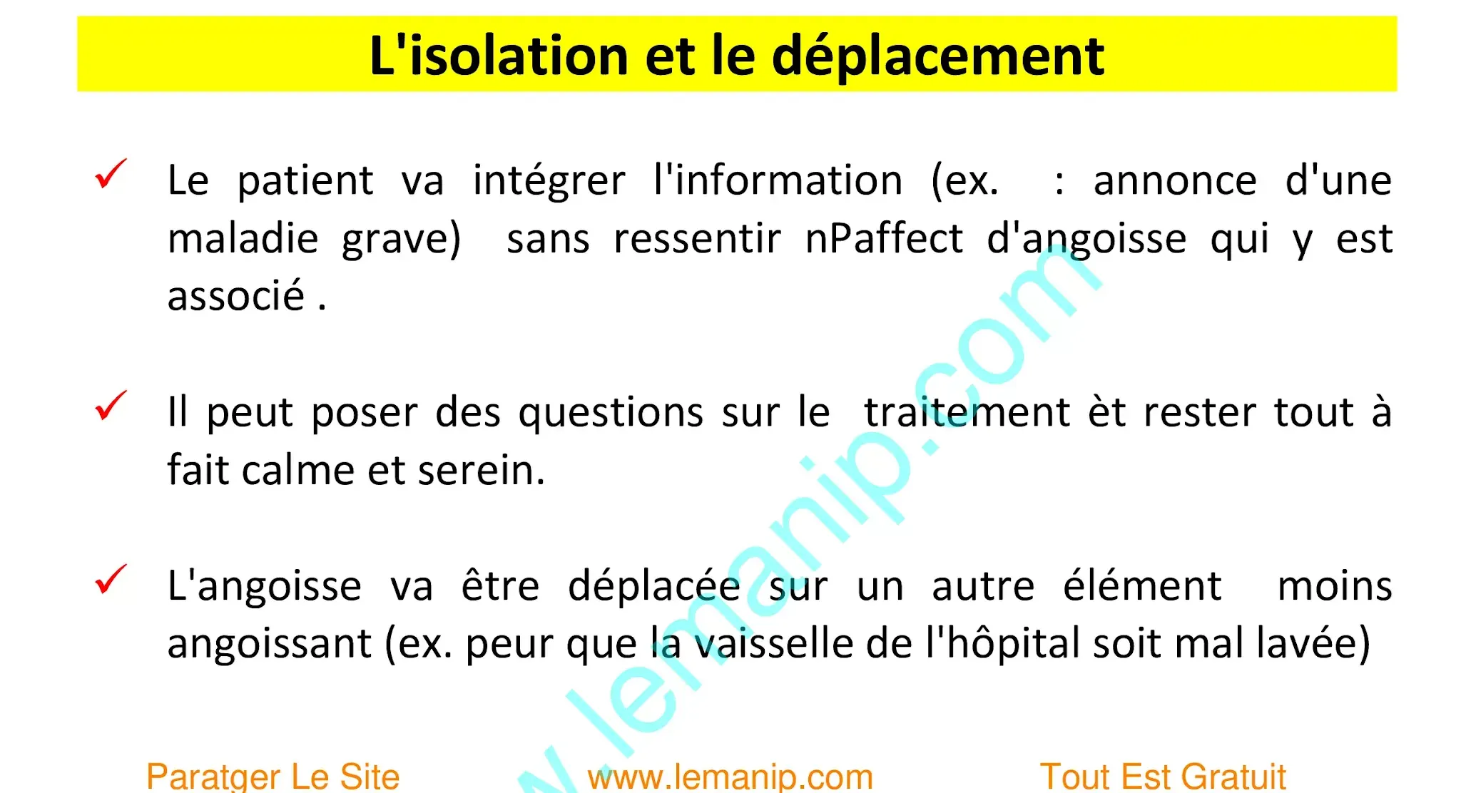 L'isolation et le déplacement