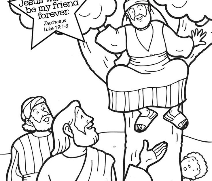 Jesus And Zacchaeus Coloring Page ~ Coloring Pages