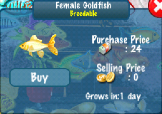 Tap Fish index Female Goldfish