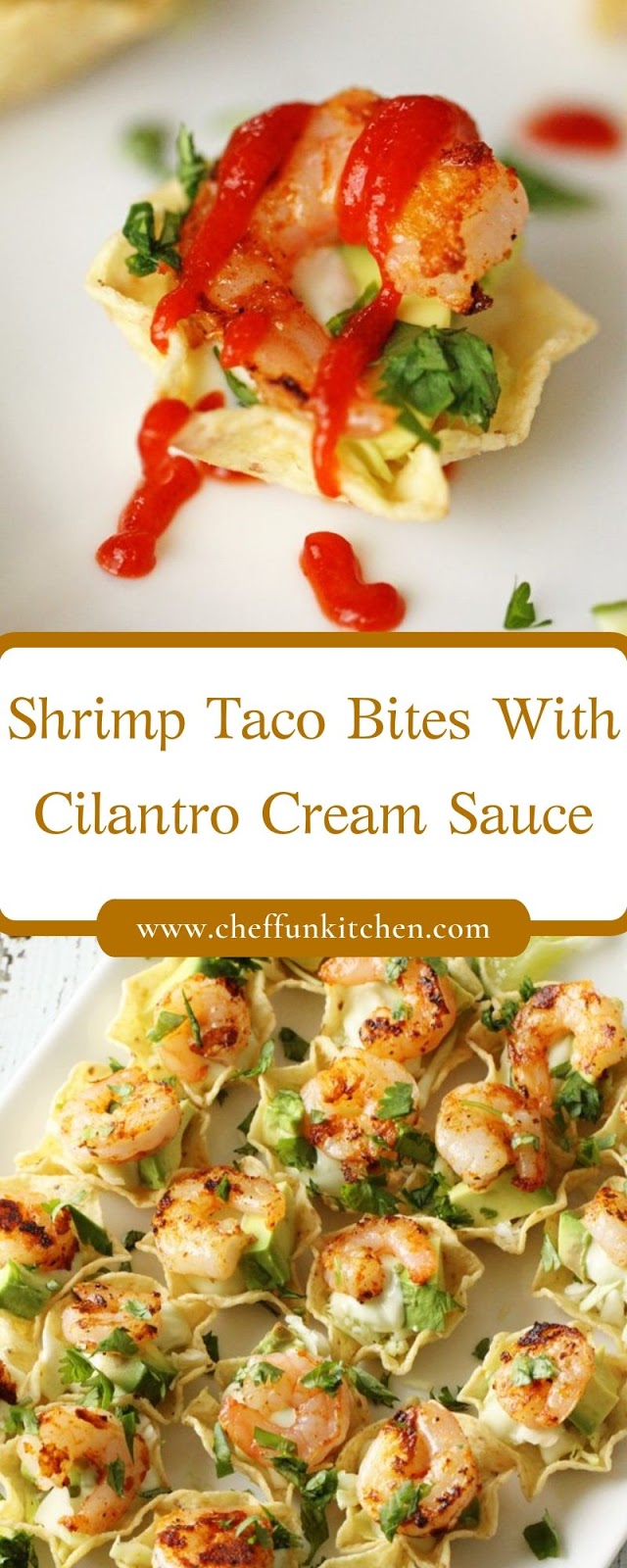 Shrimp Taco Bites With Cilantro Cream Sauce Shrimp Taco Bites With Cilantro Cream Sauce
