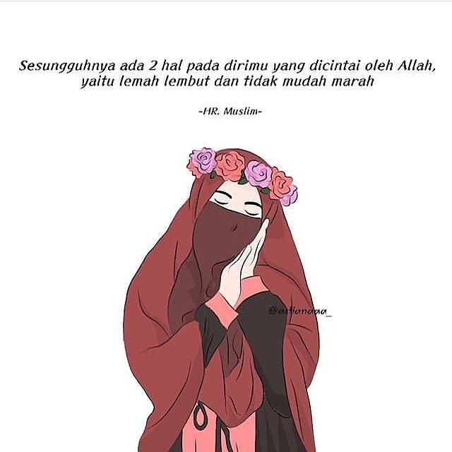 68 Gambar Kartun Muslimah Dengan Kata Kata Mutiara Terbaru
