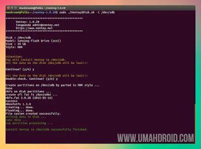 Ventoy Multiboot Linux Ubuntu Sukses