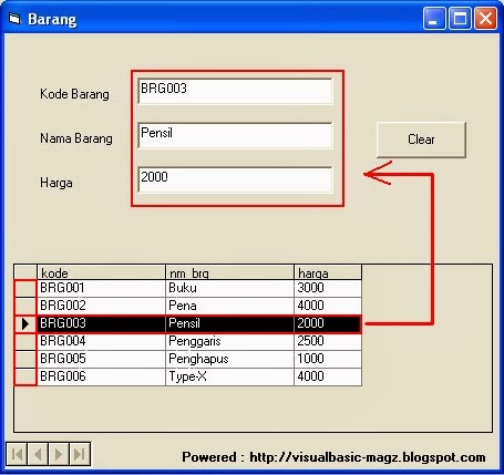 Membuat Event Click Pada Datagrid Dengan Visual Basic 6.0