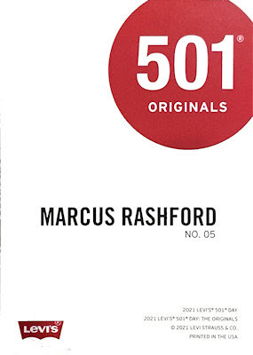 Football Cartophilic Info Exchange: Levi Strauss & Co. - 501 Originals -  Marcus Rashford