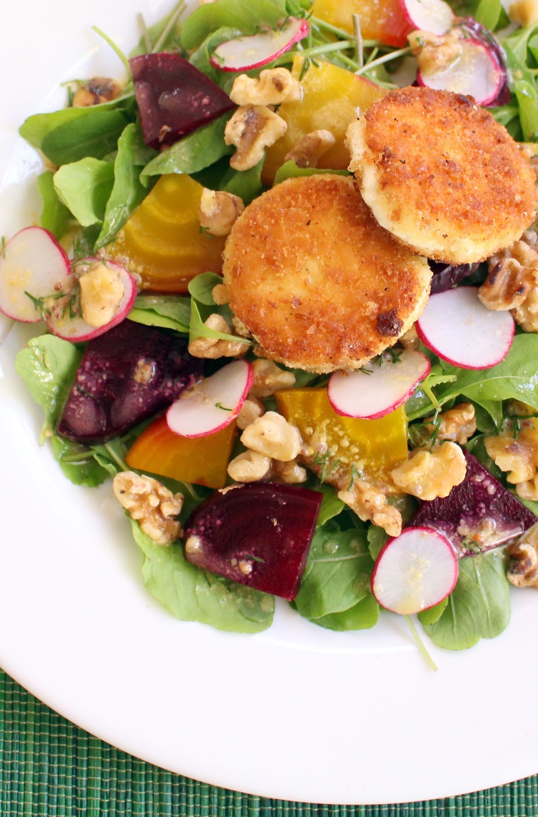 The Owl with the Goblet Arugula & Roasted Beet Salad + Fried Goat Cheese