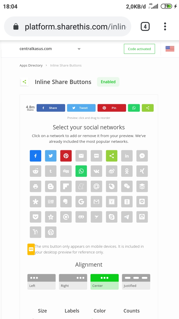 Cara Mudah Memasang Tombol Share WhatsApp dan sosial media lainnya di ...