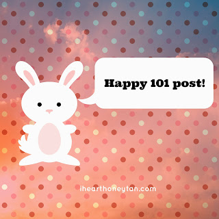 Bunny Saying Happy 101 post