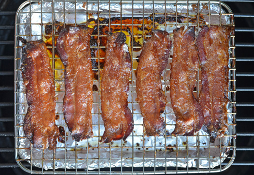 Pig Candy aka candied bacon, is a fun topper for burgers.