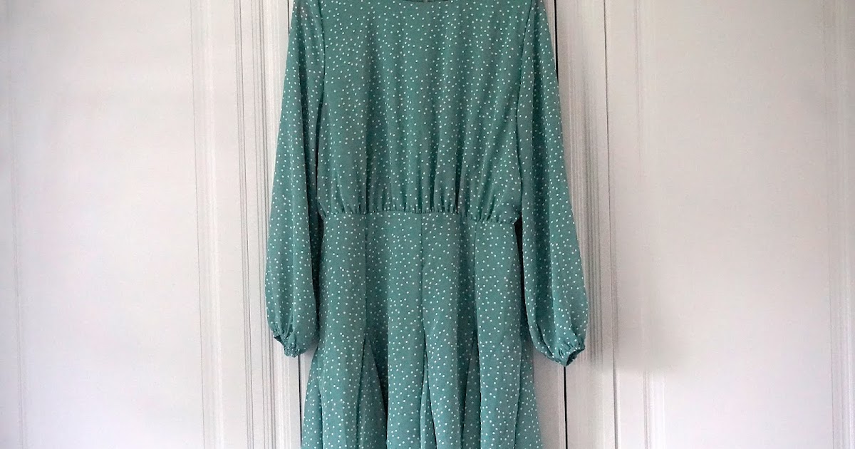 new look green polka dot dress