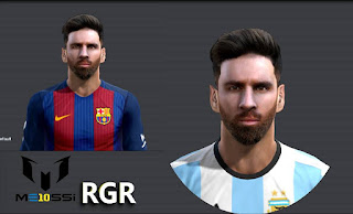 Face Lionel MESSI + HD Tattoo Pes 2013 by Rgr DS