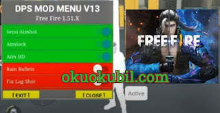 Free Fire DPS Mod Menu v13 Aim, anti banned work Hileli Apk 2020