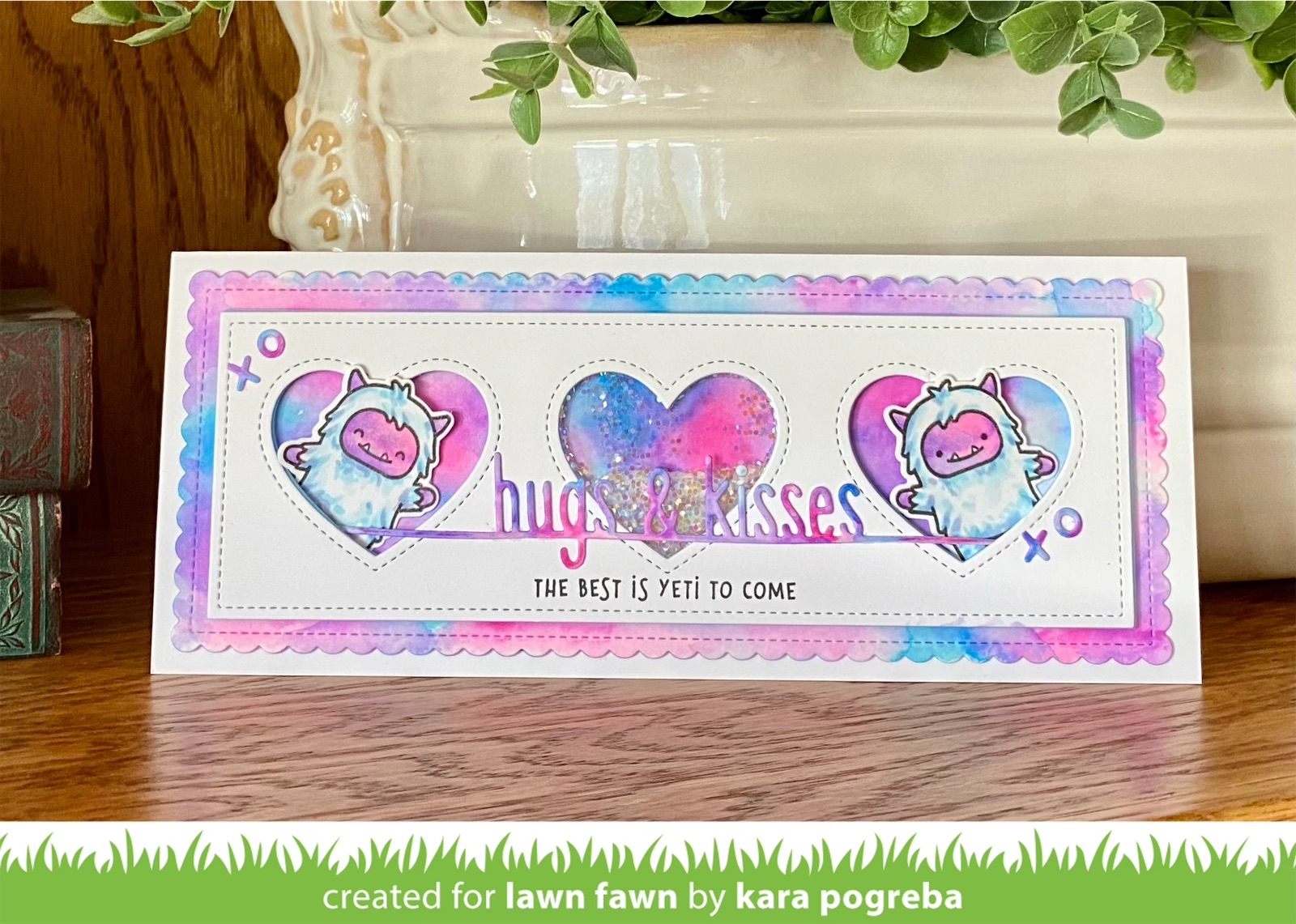 Kara Lynne's Card Designs A Yeti Slimline Shaker Valentine Video!