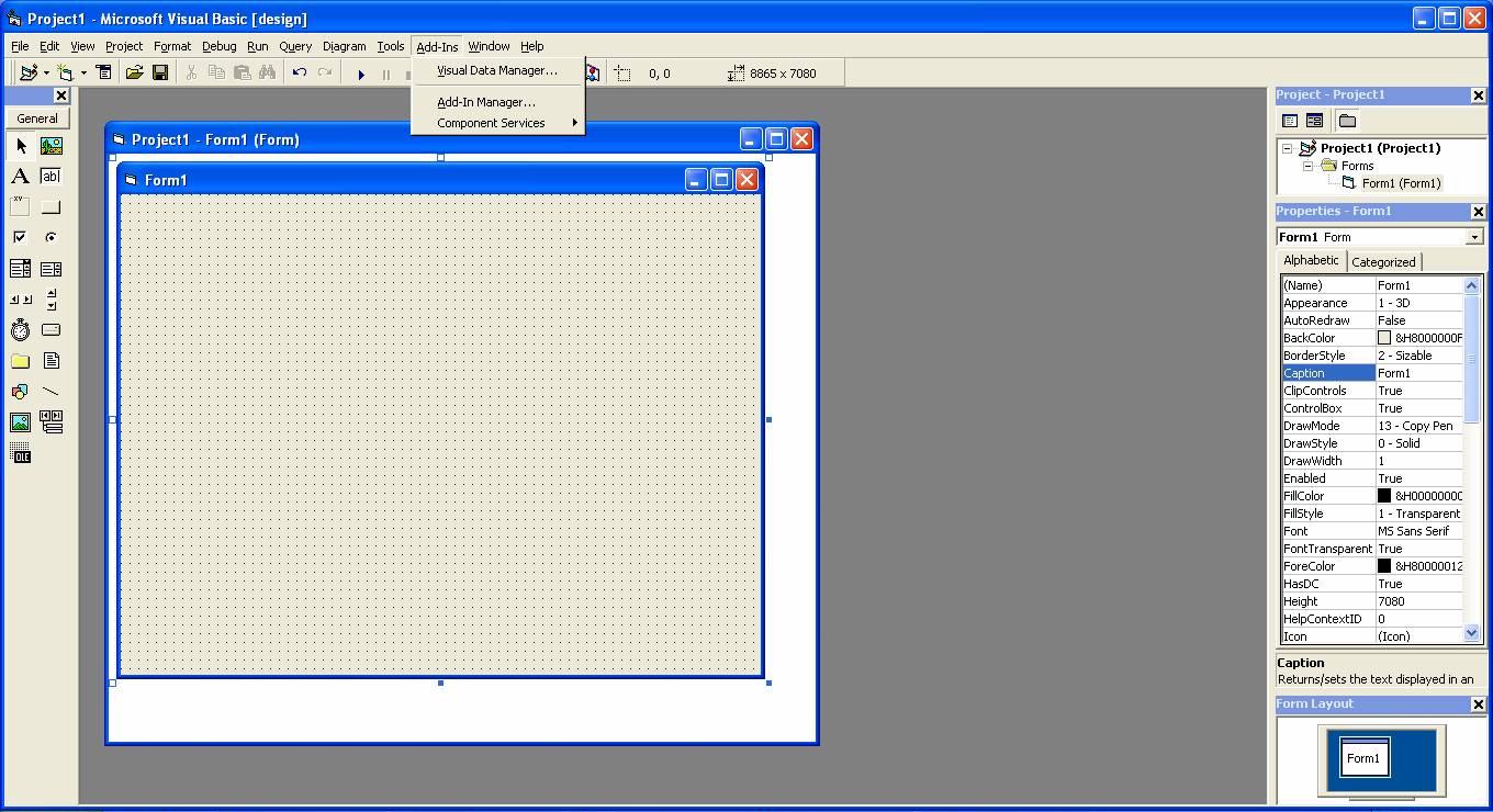 Add-Ins Menu of Visual Basic 6.0