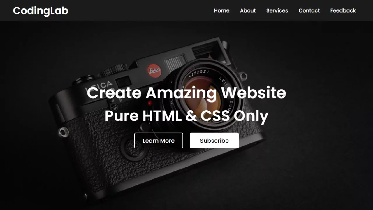Make A Simple Website using HTML and CSS  Free Source Code