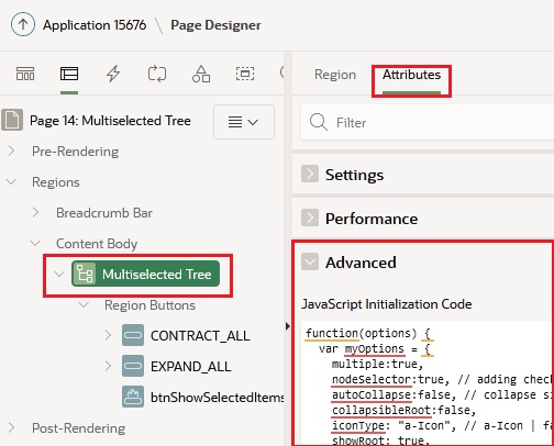 Oracle APEX : Enable Multiselected feature of Oracle APEX Tree