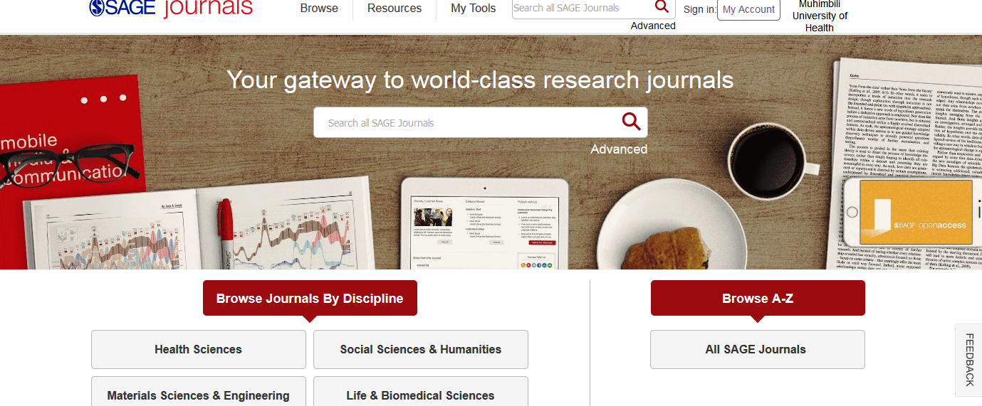 MUHAS LIBRARY Experience Useful Health Journals from SAGE Databases.