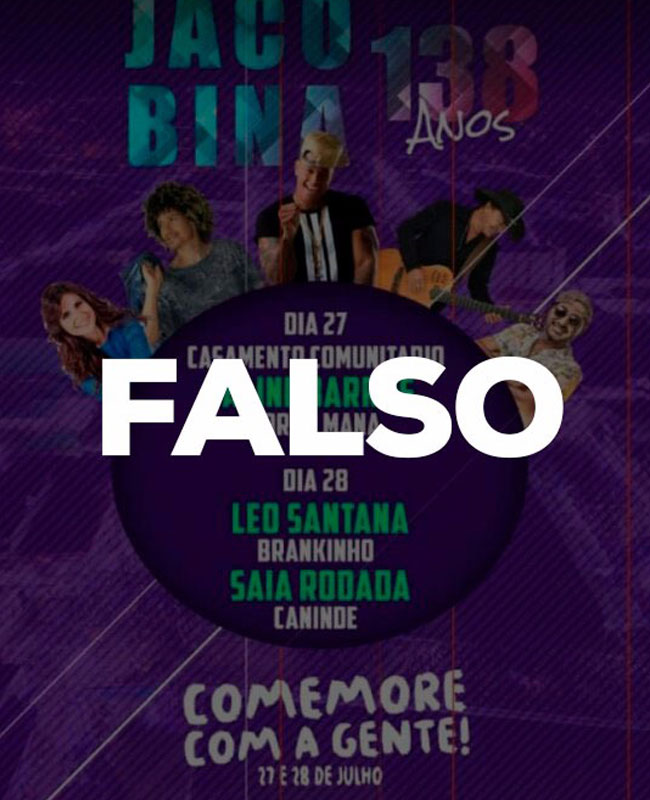 Cartaz falso anuncia atrações para o aniversário de Jacobina, alerta Prefeitura