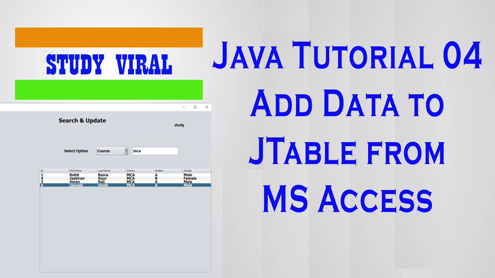 Access load. Java Swing make personal data add to another Table.