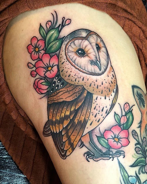 Barn Owl Tattoo Traditional