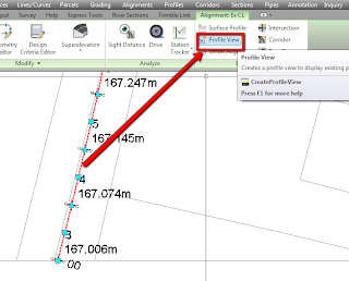 Select the alignment and choose Profile View from the ribbon to complete.