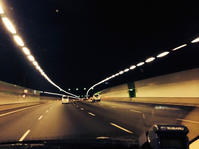 Driving in the MCE tunnel. 