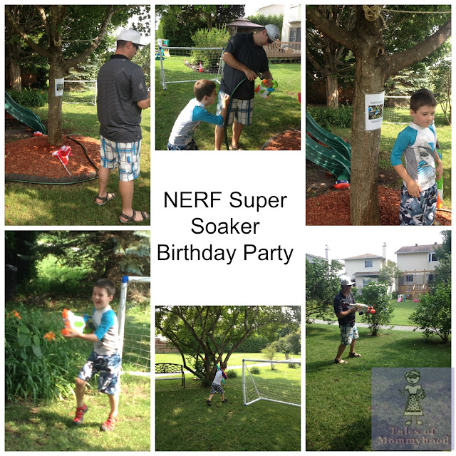 NERF super soakers, water fight birthday party, summer party, boys 8th birthday, water guns