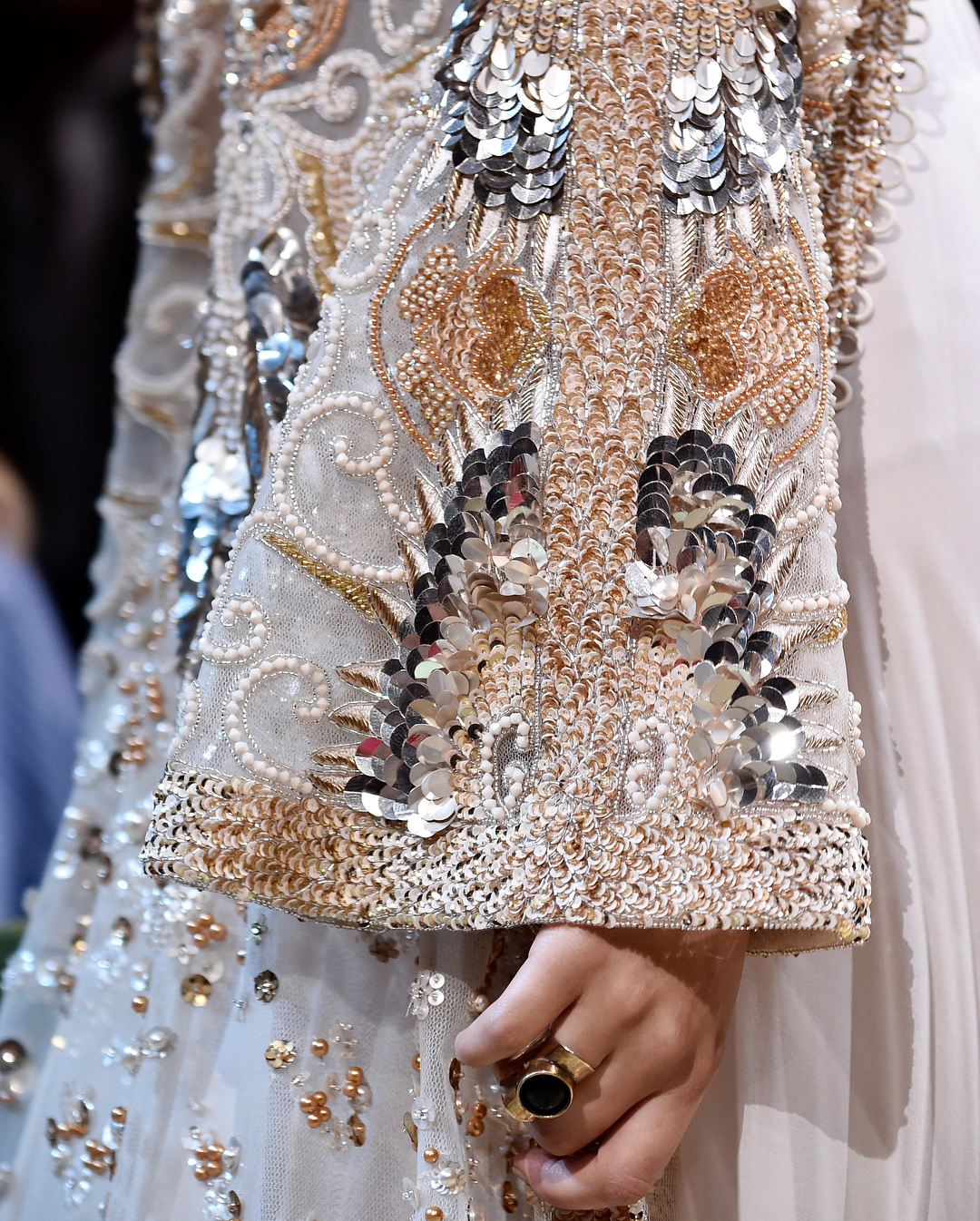A focus on the details of Elie Saab Couture with a look that involved ...