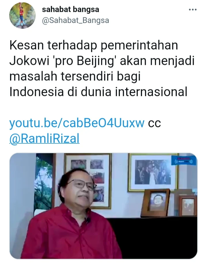 Sebut Jokowi dkk Sudah Terpengaruh China, Rizal Ramli: Ini Jadi Masalah Tersendiri Bagi Indonesia!