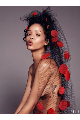 Rihanna Topless in Elle Magazine December 2014