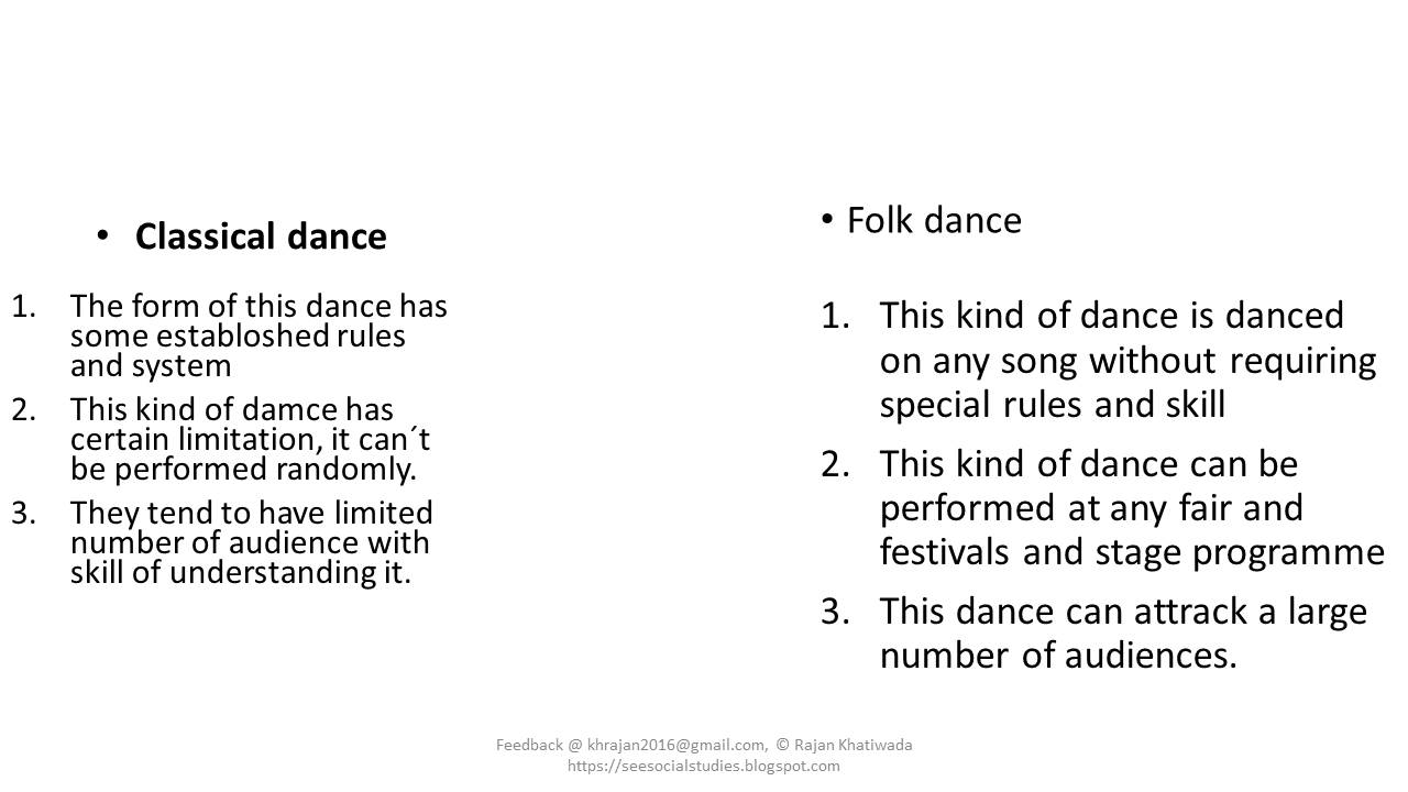 Difference between folk and classical dance