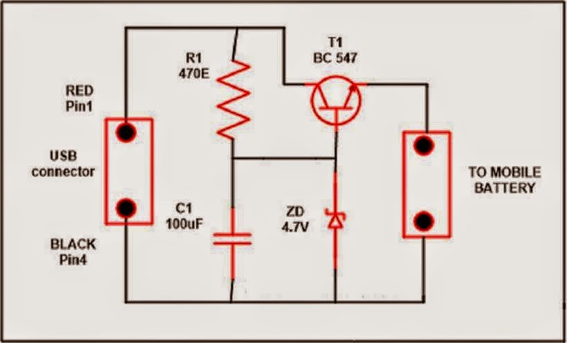 USB Mobile Charger Circuit Diagram. - EEE COMMUNITY