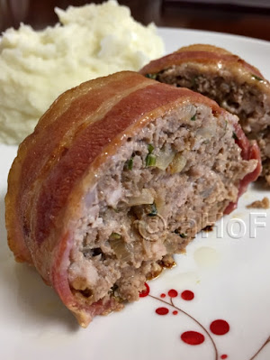 Individual, serving, Bacon, Meat Loaf, recipe, entree