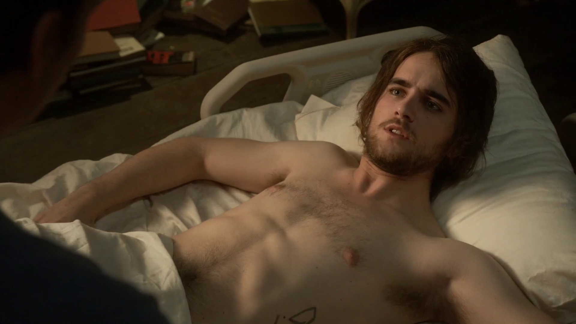 Landon Liboiron shirtless in Hemlock Grove 1-11 "The Price" .