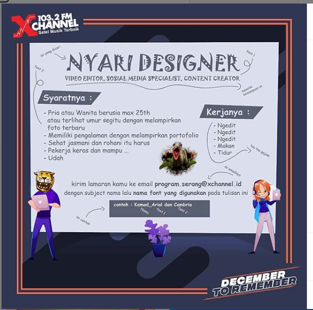 X Channel Serang Membuka Lowongan Kerja Sebagai Designer Info Loker