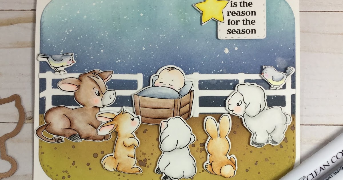 Art Impressions Blog Animal Nativity Card by Lynn Dionne
