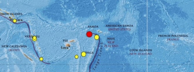 Terremoto islas Samoa el 29 de junio de 2014